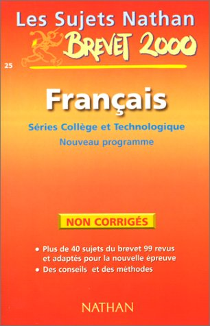 Annales Français 2000 Nathan - Non corrigés